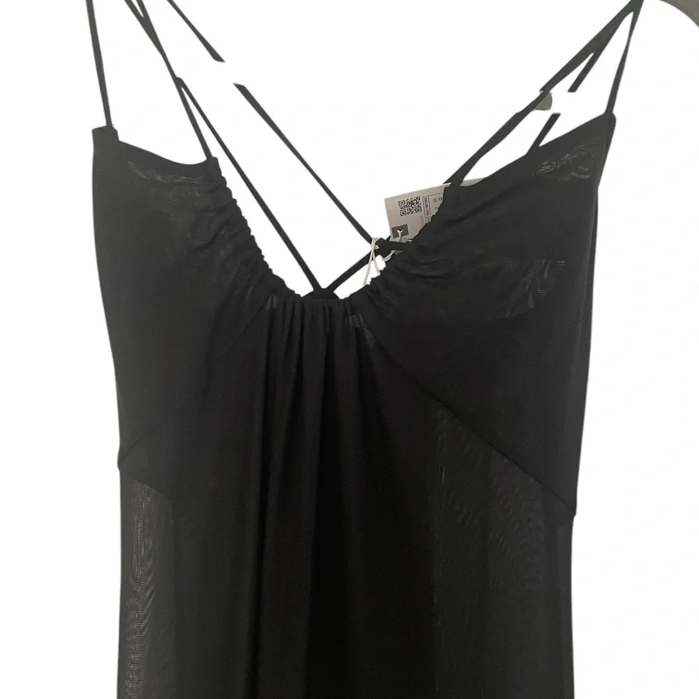 NWT Zara Sheer Slinky Dress S - Picture 3 of 4